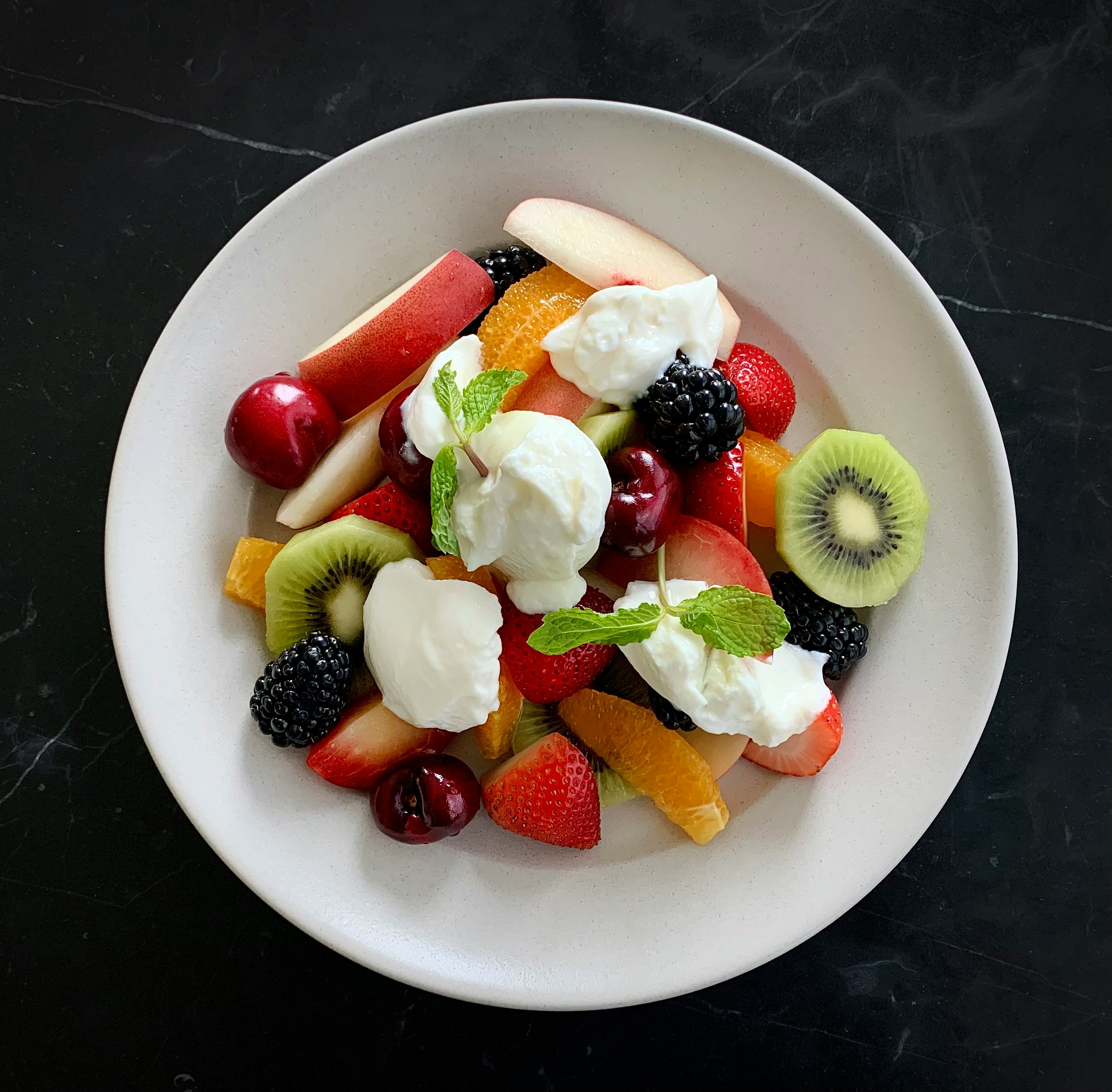 FRUIT SALAD WITH  ICE CREAM